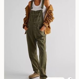 Free People chocolate brown overalls